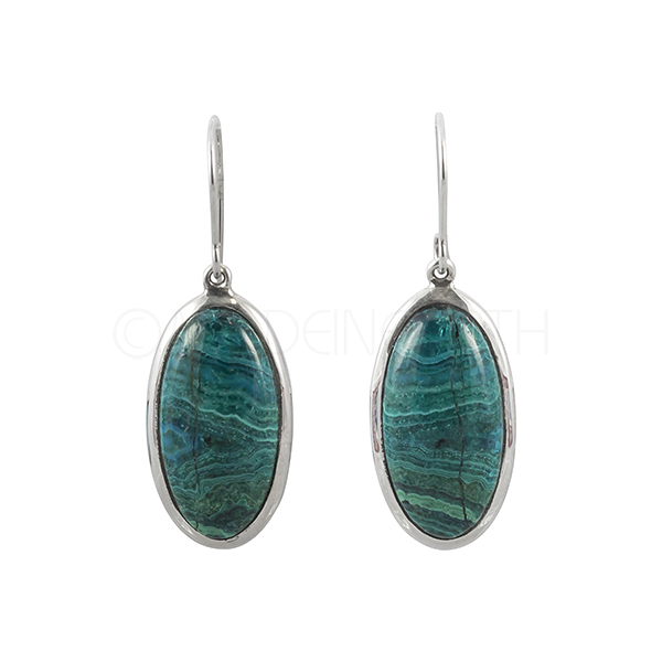 Chrysocolla Malachite Drop Earrings